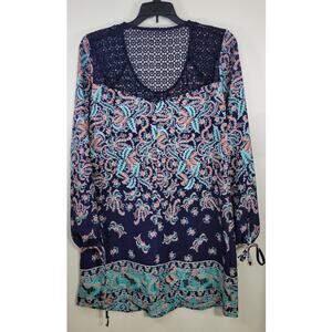 Sequin Hearts Dress Womens Small Midi Boho Cottage Core Peasant Whimsical Dress